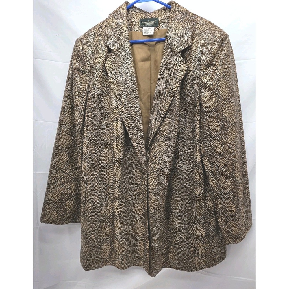 Harve Benard Snakeskin Print Blazer Womens 22W Plus Size Animal Print Jacket VTG